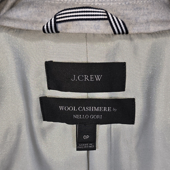 J.Crew Wool Cashmere By Nello Gori Double Breasted Peacoat Gold Buttons 0 Petite - Picture 13 of 16